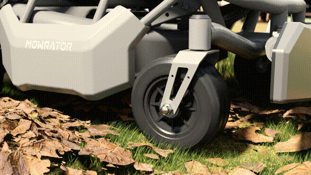 Sucking falling leaves rendering animation